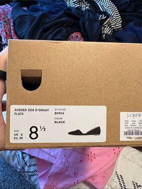 J. Crew Sueded Zoe D'Orsay Flats in Black